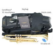 Carol Brass Student Model Trumpet – CTR‐1000H‐YSS‐Bb-L - Yellow Brass Lacquer Finish - Musical Instrument Warehouse