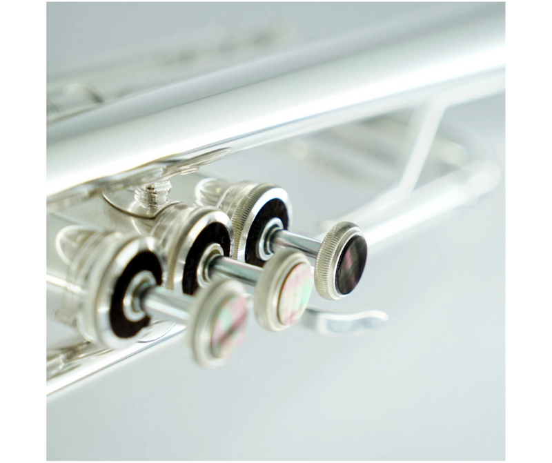 CarolBrass CTR-5060H-GSS-Bb-S Professional Bb Trumpet - Silver Plated with Case - Musical Instrument Warehouse