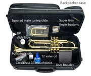 CarolBrass CTR-5060H-GSS-Bb-S Professional Bb Trumpet - Silver Plated with Case - Musical Instrument Warehouse