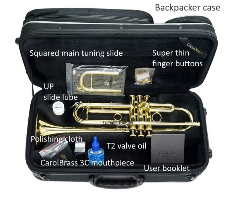 CarolBrass CTR-5060H-GSS-Bb-S Professional Bb Trumpet - Silver Plated with Case - Musical Instrument Warehouse
