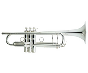 CarolBrass CTR-5060H-GSS-Bb-S Professional Bb Trumpet - Silver Plated with Case - Musical Instrument Warehouse