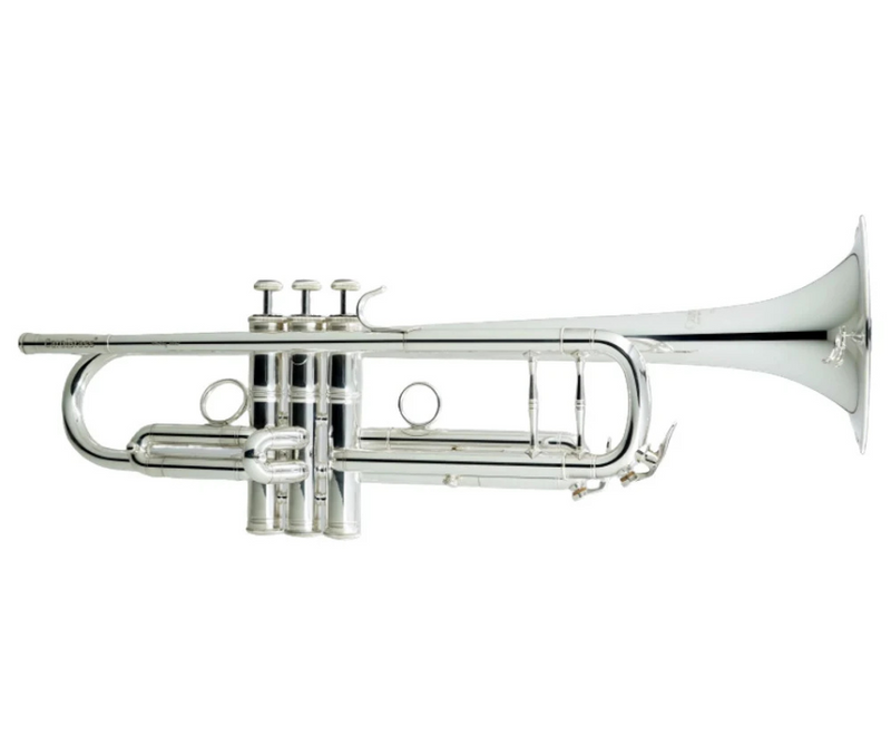 CarolBrass CTR-5060H-GSS-Bb-S Professional Bb Trumpet - Silver Plated with Case - Musical Instrument Warehouse