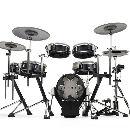 EFNOTE 3X Acoustic Designed Electronic Drum Set, MIDI , w/360 Triggering, , 3 Zone, 8ch XLR - Black Oak Wrap - Musical Instrument Warehouse