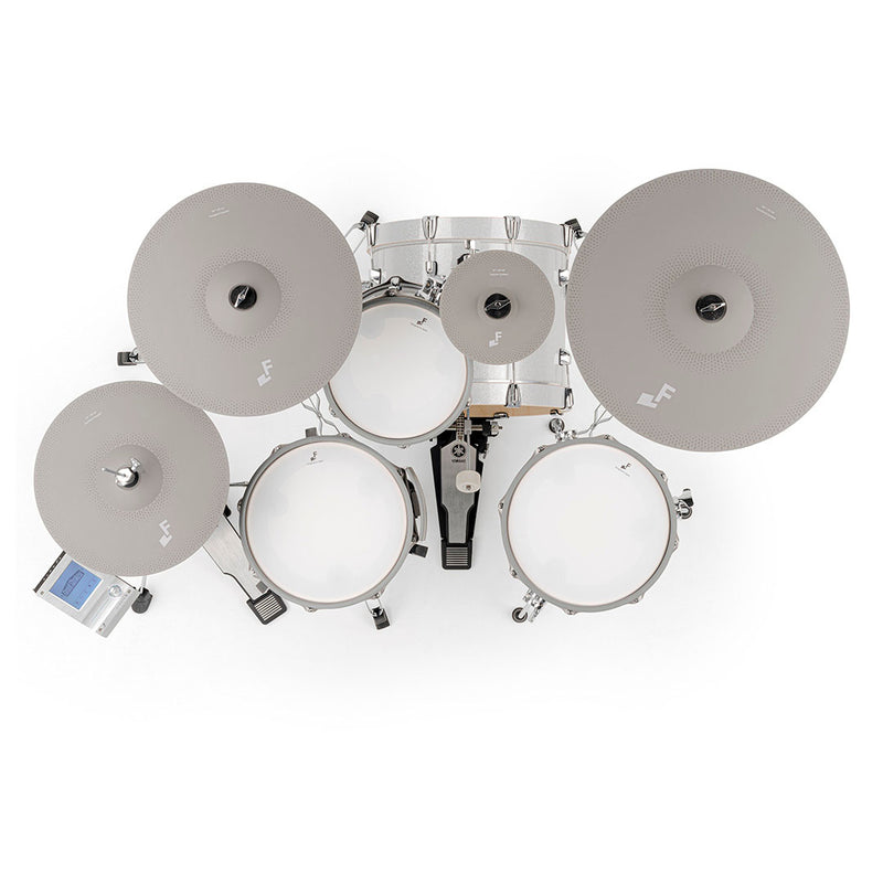 EFNOTE 5 Acoustic Designed Electronic Drum Set, MIDI, w/360 Triggering, 3 Zone, 8ch XLR - White Sparkle - Musical Instrument Warehouse