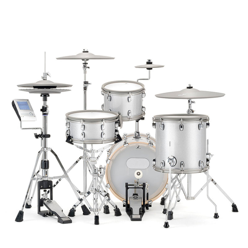 EFNOTE 5 Acoustic Designed Electronic Drum Set, MIDI, w/360 Triggering, 3 Zone, 8ch XLR - White Sparkle - Musical Instrument Warehouse
