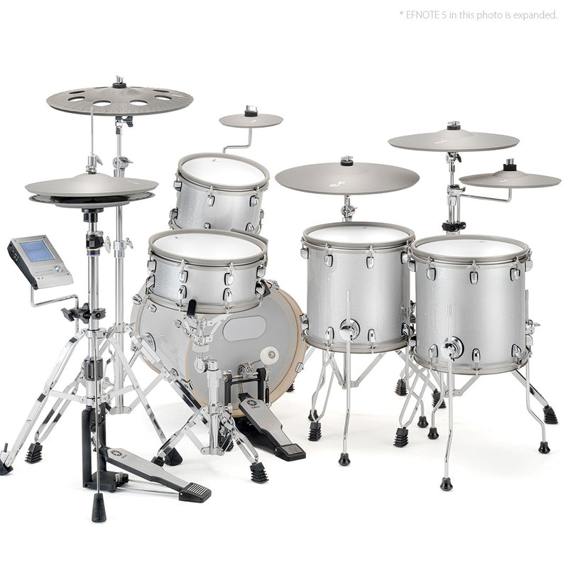 EFNOTE 5 Acoustic Designed Electronic Drum Set, MIDI, w/360 Triggering, 3 Zone, 8ch XLR - White Sparkle - Musical Instrument Warehouse