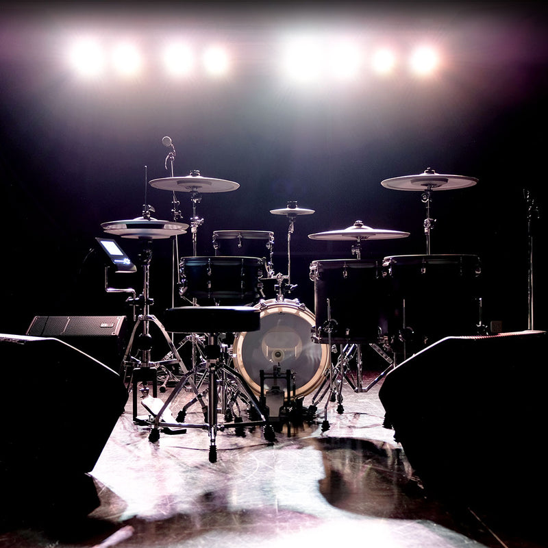 EFNOTE 5X Acoustic Designed Electronic Drum Set, MIDI , w/360 Triggering, , 3 Zone, 8ch XLR - Black Oak Wrap - Musical Instrument Warehouse