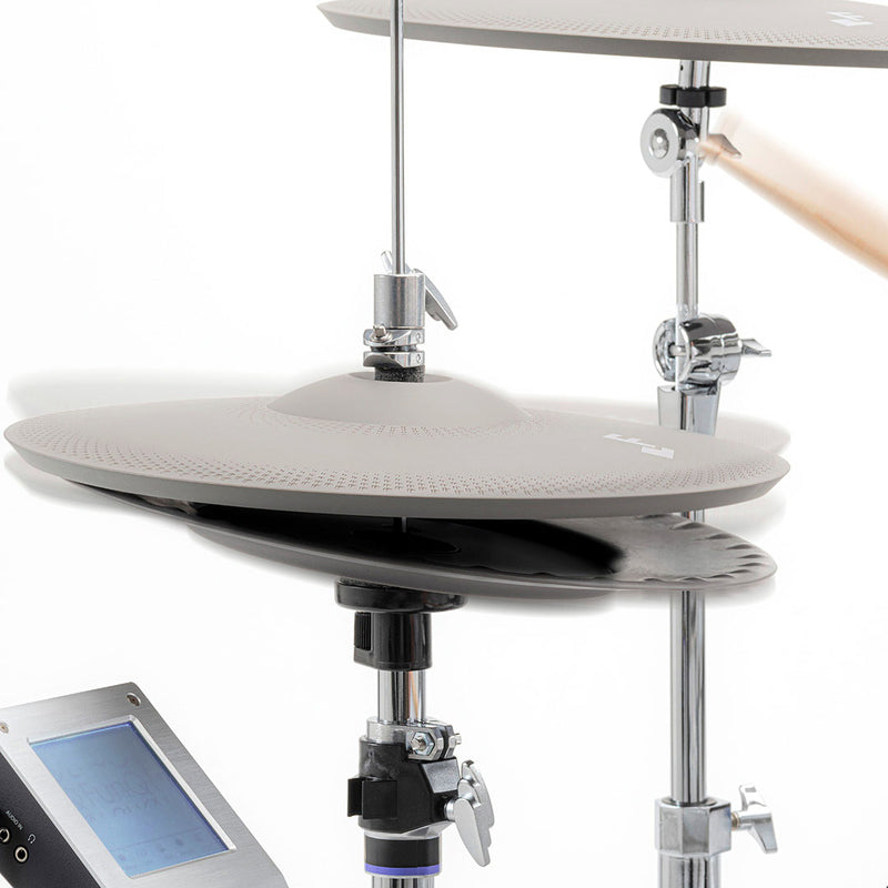 EFNOTE 5X Acoustic Designed Electronic Drum Set, MIDI , w/360 Triggering, , 3 Zone, 8ch XLR - Black Oak Wrap - Musical Instrument Warehouse