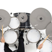 EFNOTE 5X Acoustic Designed Electronic Drum Set, MIDI , w/360 Triggering, , 3 Zone, 8ch XLR - Black Oak Wrap - Musical Instrument Warehouse