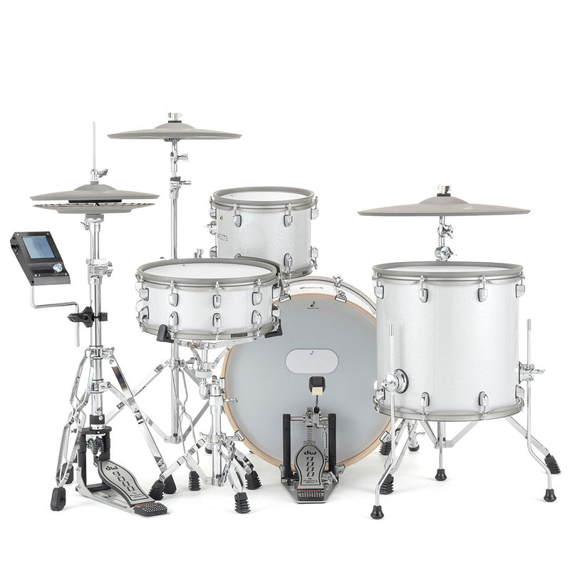 EFNOTE 7 Acoustic Designed Electronic Drum Set, MIDI , w/360 Triggering, , 3 Zone, 8ch XLR - White Sparkle - Musical Instrument Warehouse