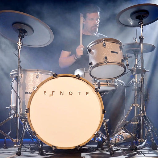 EFNOTE 7 Acoustic Designed Electronic Drum Set, MIDI , w/360 Triggering, , 3 Zone, 8ch XLR - White Sparkle - Musical Instrument Warehouse