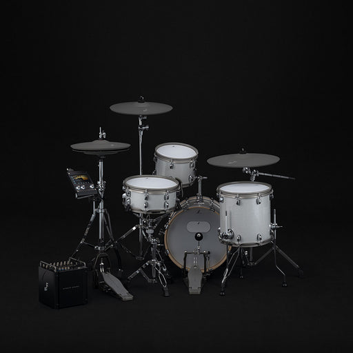 EFNOTE PRO 500 Acoustic Design Electronic Drum Set: Premium 360 Triggering & 3-Zone Cymbals, Stage Box with 12 Direct XLR Outs White Sparkle - Musical Instrument Warehouse