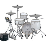 EFNOTE PRO 500 Acoustic Design Electronic Drum Set: Premium 360 Triggering & 3-Zone Cymbals, Stage Box with 12 Direct XLR Outs White Sparkle - Musical Instrument Warehouse