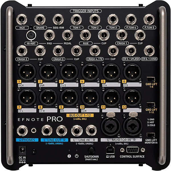 EFNOTE PRO Acoustic Design 700 Electronic Drum Set: Premium 360 Triggering & 3-Zone Cymbals, Stage Box with 12 Direct XLR Outs - Musical Instrument Warehouse