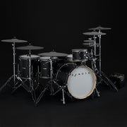 EFNOTE PRO Acoustic Design 703X Special Electronic Drum Set: Complete Drum Kit Solution with 360 Triggering for Cymbals, Stage Box with 12 Direct XLR Outs Black Oak Wrap - Musical Instrument Warehouse