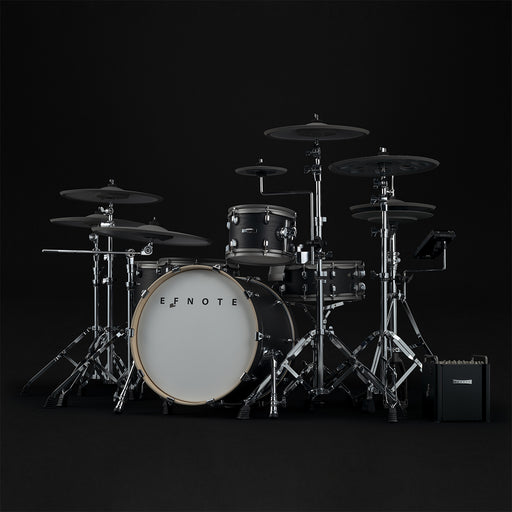 EFNOTE PRO Acoustic Design 703X Special Electronic Drum Set: Complete Drum Kit Solution with 360 Triggering for Cymbals, Stage Box with 12 Direct XLR Outs Black Oak Wrap - Musical Instrument Warehouse