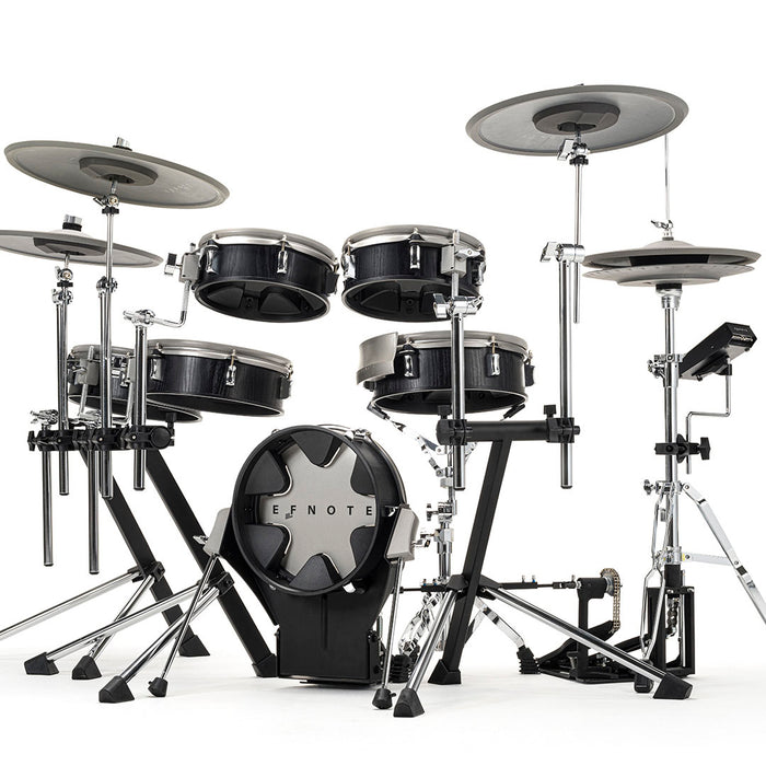 EFNOTE 3X Acoustic Designed Electronic Drum Set, MIDI , w/360 Triggering, , 3 Zone, 8ch XLR - Black Oak Wrap