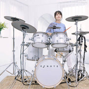EFNOTE 5 Acoustic Designed Electronic Drum Set, MIDI, w/360 Triggering, 3 Zone, 8ch XLR - White Sparkle - Musical Instrument Warehouse