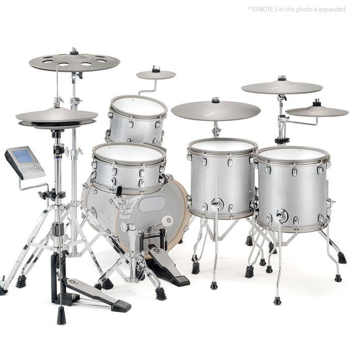 EFNOTE 5 Acoustic Designed Electronic Drum Set, MIDI, w/360 Triggering, 3 Zone, 8ch XLR - White Sparkle