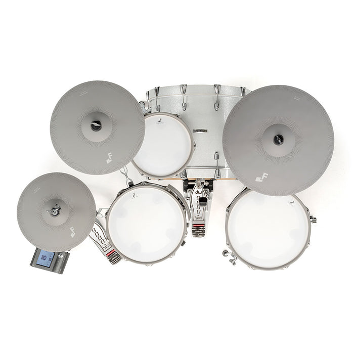 EFNOTE 7 Acoustic Designed Electronic Drum Set, MIDI , w/360 Triggering, , 3 Zone, 8ch XLR - White Sparkle