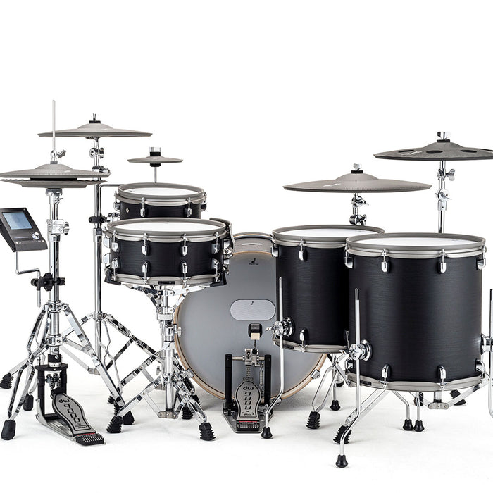 EFNOTE 7X Acoustic Designed Electronic Drum Set, MIDI, w/360 Triggering, 3 Zone, 8ch XLR - Black Oak Wrap