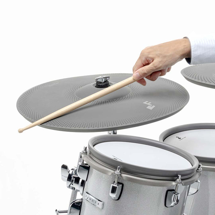 EFNOTE mini Acoustic Designed Electronic Drum Set, USB C, MIDI, w/360 Triggering, 3 Zone, 8ch XLR - White Sparkle