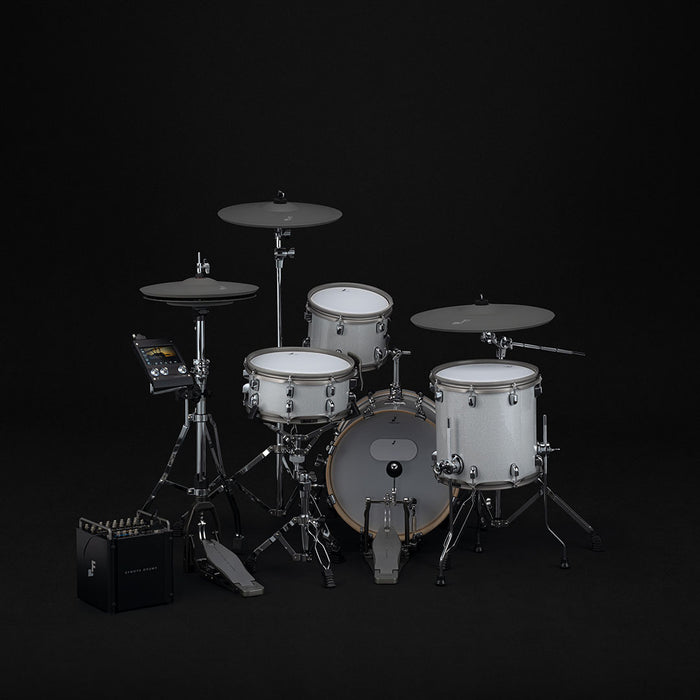 EFNOTE PRO 500 Acoustic Design Electronic Drum Set: Premium 360 Triggering & 3-Zone Cymbals, Stage Box with 12 Direct XLR Outs White Sparkle