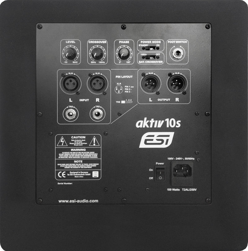 ESI aktiv 10s Powered Studio Monitoring Subwoofer - Musical Instrument Warehouse