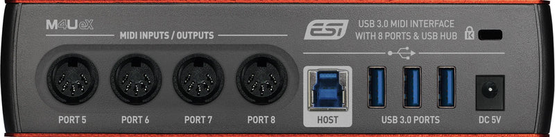 ESI M4U eX - 8-port USB 3.0 MIDI interface with USB hub - Musical Instrument Warehouse