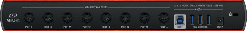 ESI M8U eX - 16-port USB 3.0 MIDI interface with USB hub - Musical Instrument Warehouse