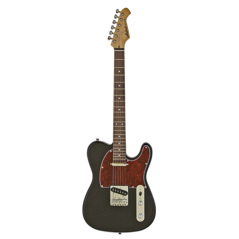 Aria Pro II TEG-002 TTBK Electric Guitar Black w/ Red Tortoise Pickguard - Musical Instrument Warehouse