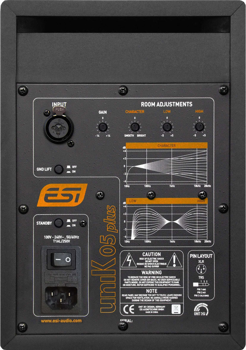 "ESI uniK 05+ Professional Active Reference 5"" Studio Monitor 2022 - (Pair) " - Musical Instrument Warehouse