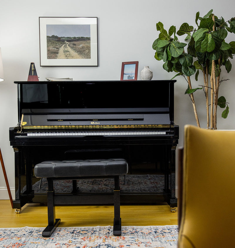 Weber WB122E 48" Upright Piano - Ebony Polish - Musical Instrument Warehouse